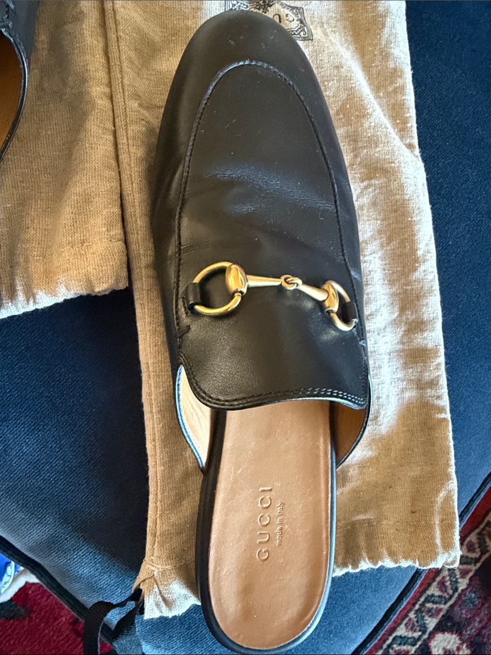 Gucci Black Leather loafers/slip ons size 41 - Picture 3 of 9